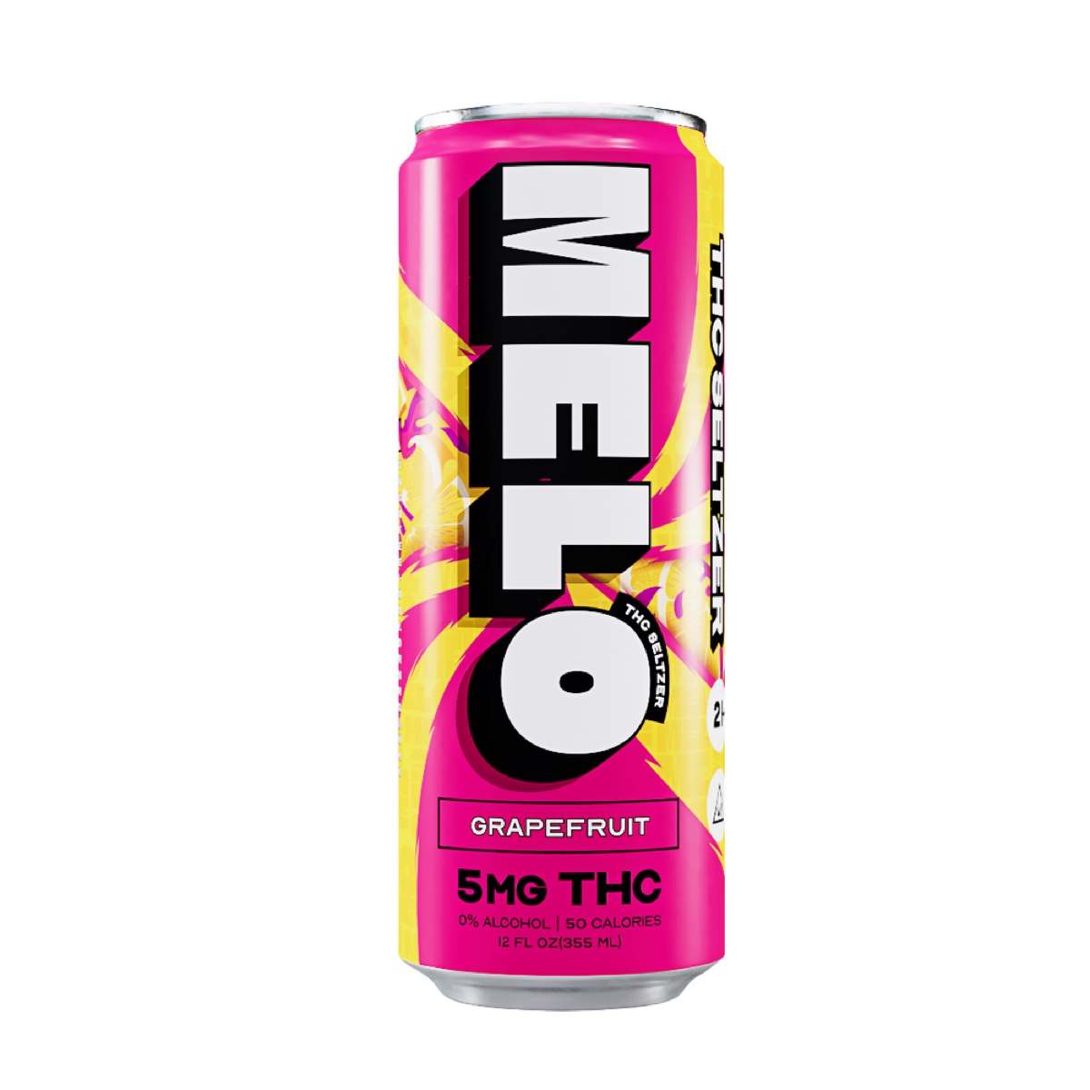 Melo Grapefruit 5mg THC seltzer can, alcohol-free, 50 calories