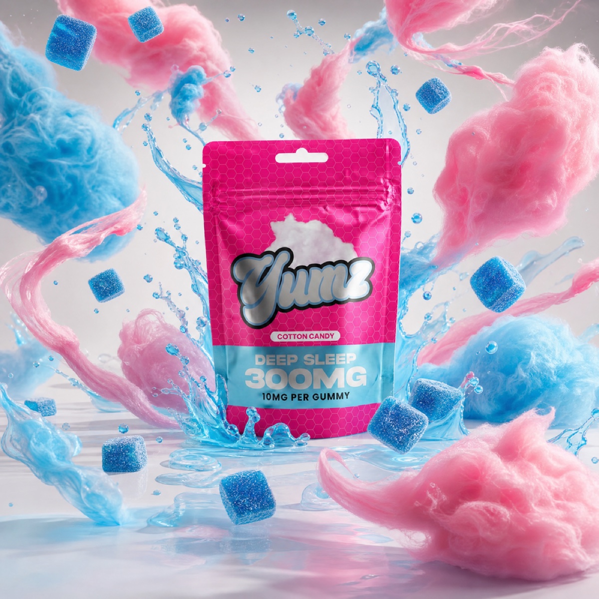 Yumz Cotton Candy gummies pouch, 300mg total, 10mg per gummy